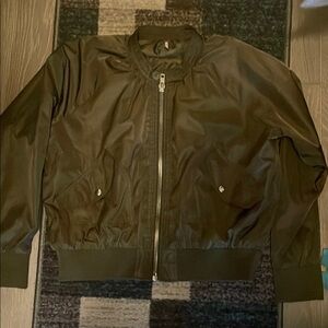 Free People Olive Bomber Jacket